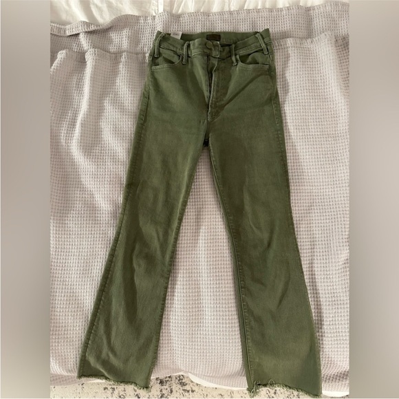 MOTHER Green Flare Wide Leg Jeans - Picture 12 of 15